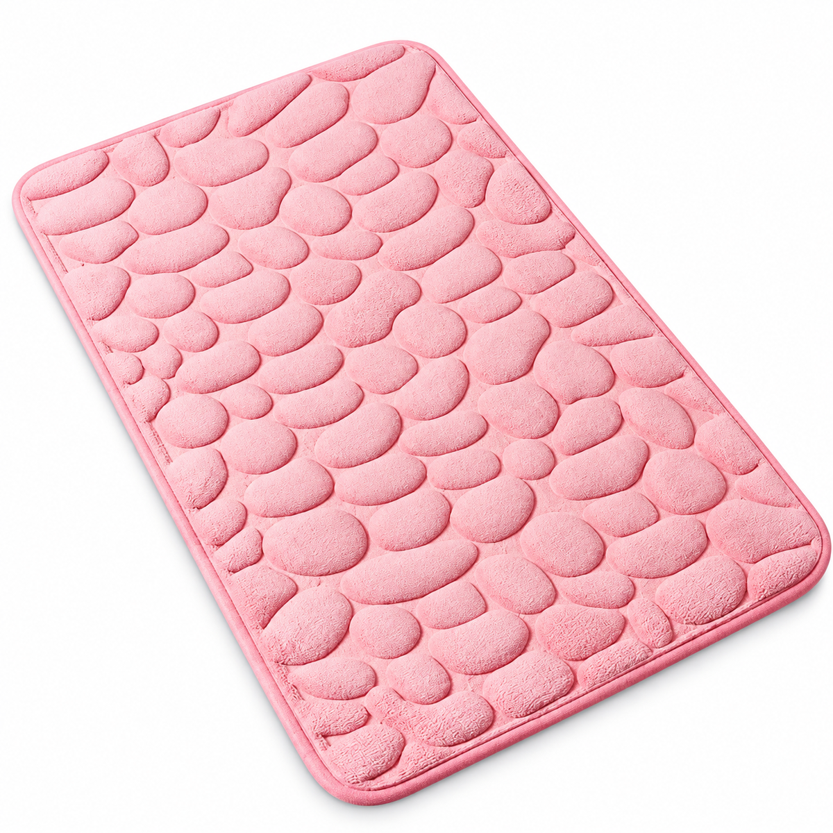 Pebble-Texture Microfiber Bath Mat — 60 × 40 cm, 1 Piece