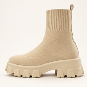 Knit Platform Ankle Boots — studio product view