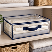 Clear Zippered Bedding Storage Bags, 6 or 12 Pack