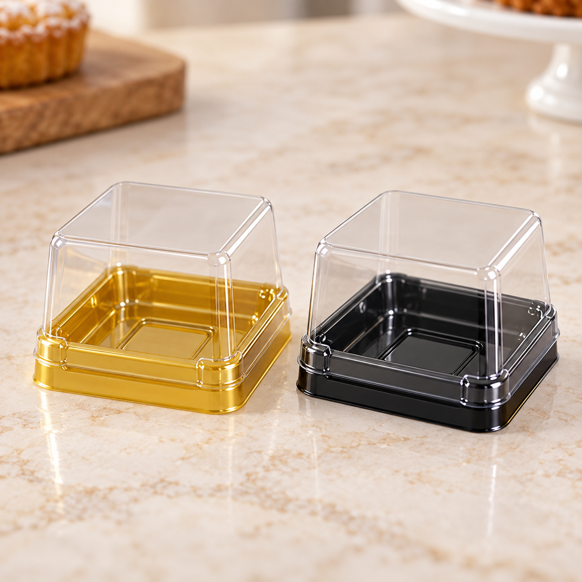 50-Pack Mini Dessert Boxes with Clear Lids