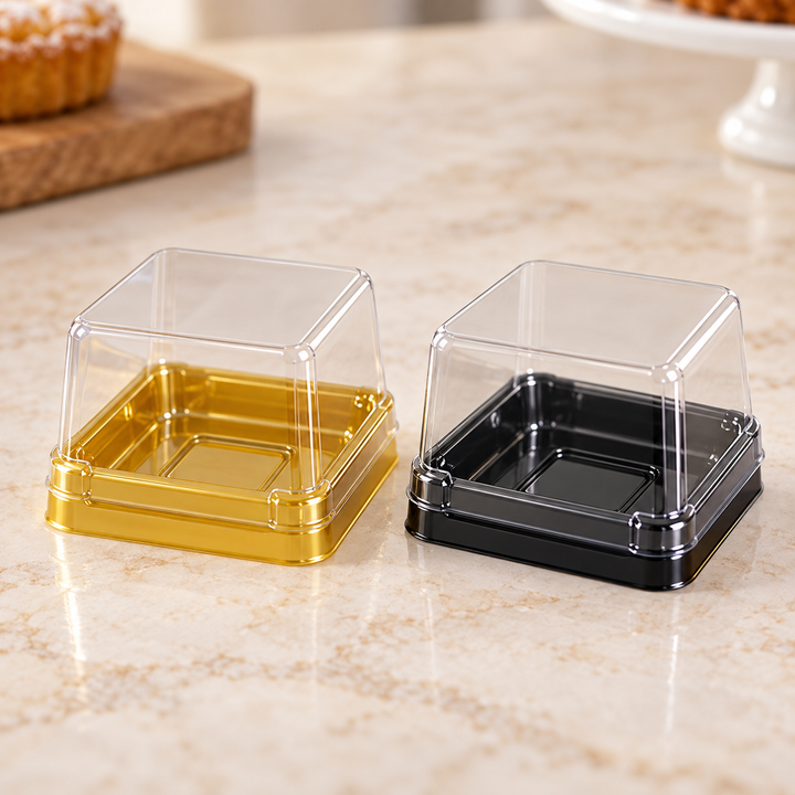 50-Pack Mini Dessert Boxes with Clear Lids