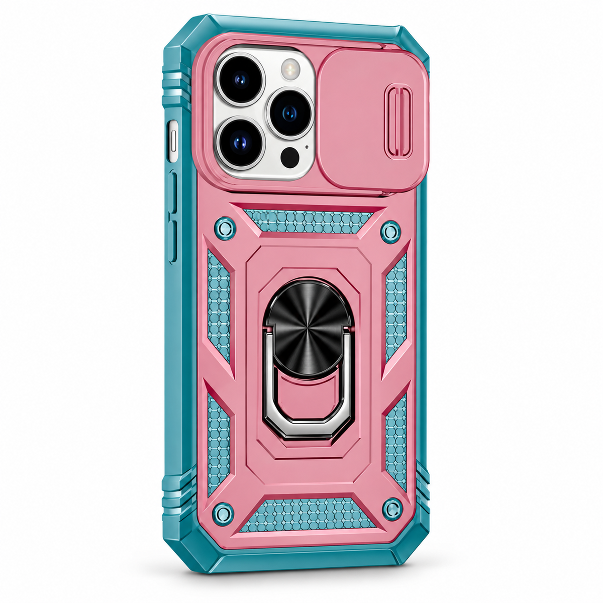 Protective iPhone case — pink and green