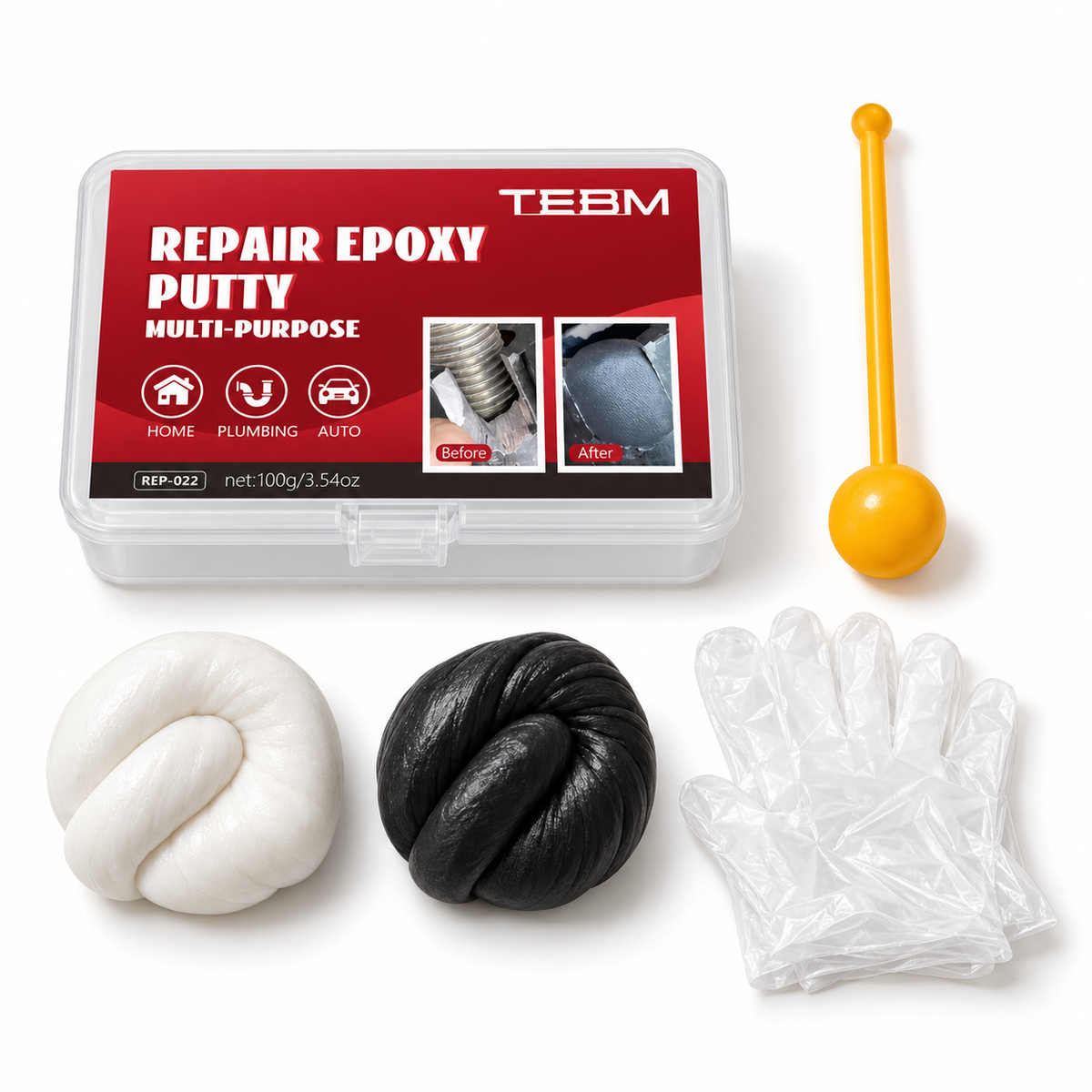 Two-Part Epoxy Repair Putty, 100 g — selected kit