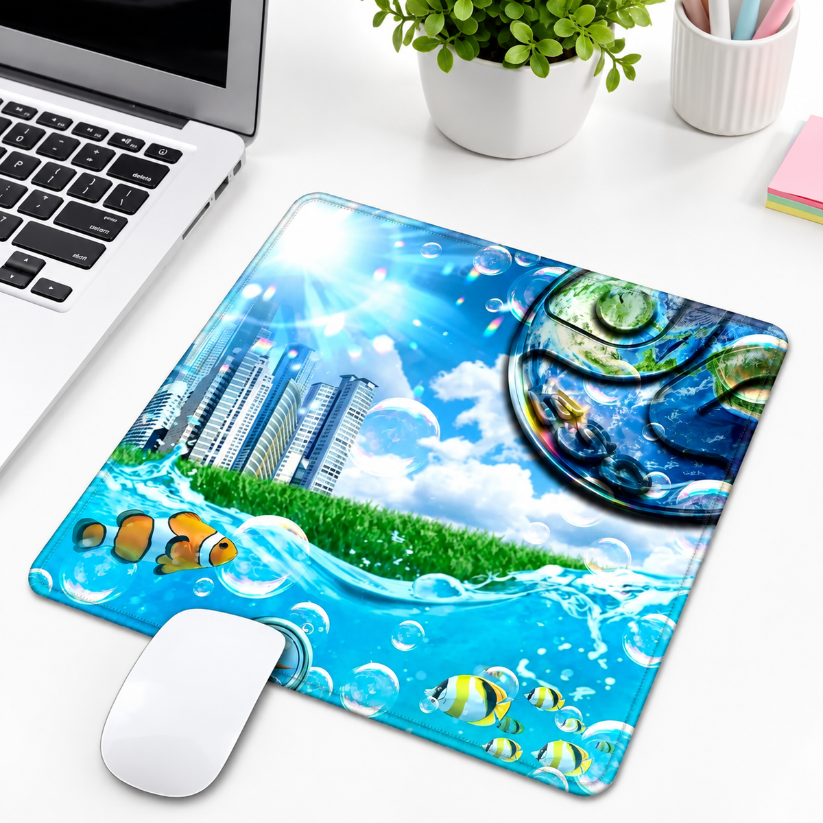 Frutiger Aero Print Mouse Pad, Selected Sizes — BLACK4 design