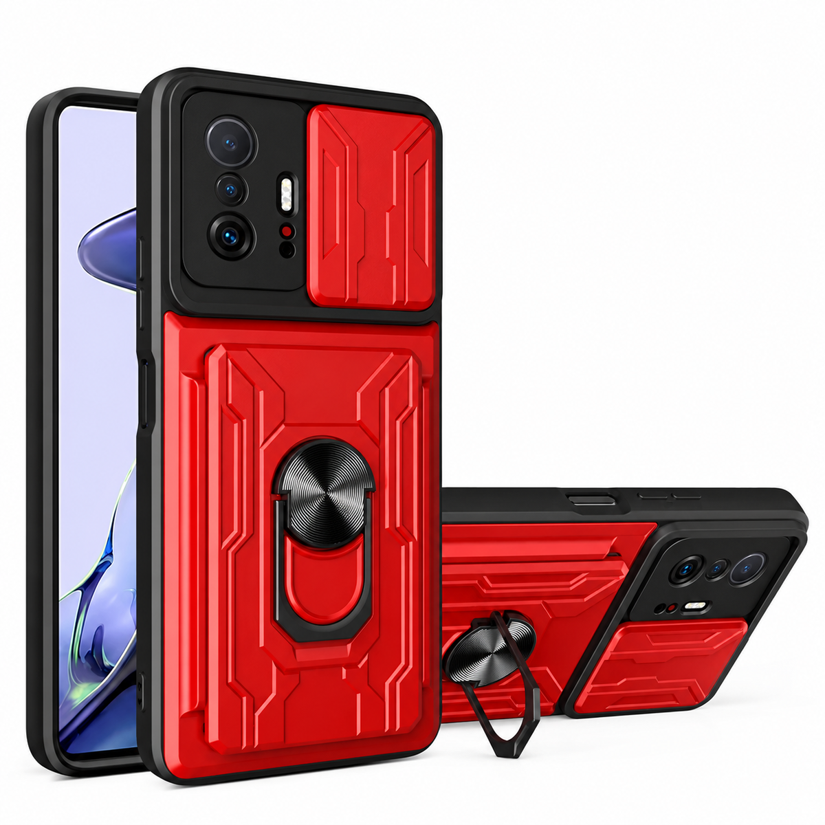 Xiaomi 11T / 11T Pro Case with Ring Stand & Card Slot — selected option