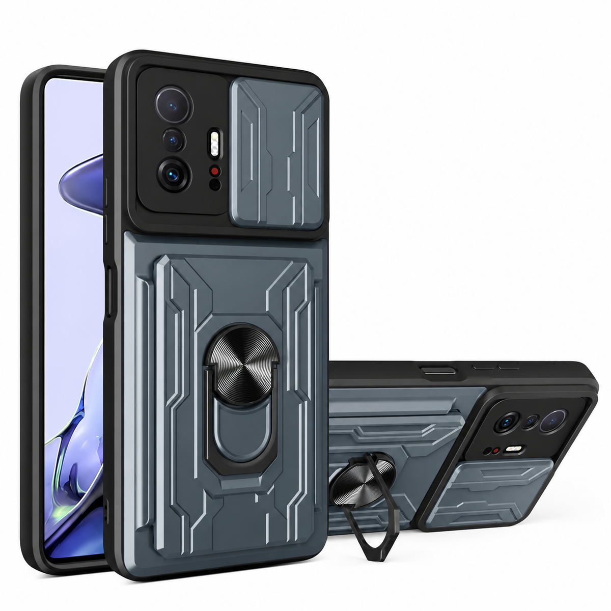Xiaomi 11T / 11T Pro Case with Ring Stand & Card Slot — selected option