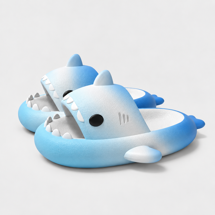 Shark EVA Slides for Kids and Adults — Blue / 200(insole 20cm)