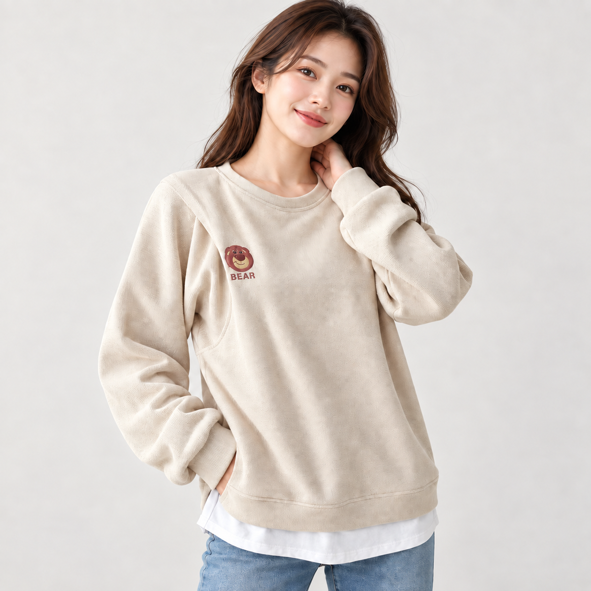 Nursing Sweatshirt with Bear Detail — A / 3XL / China Mainland