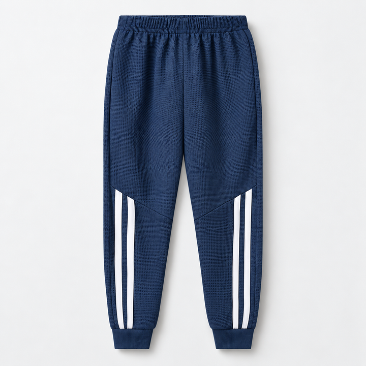Kids Waffle Joggers with Striped Lower Legs — 1pcs-hthfgck-zq / 130 / China Mainland