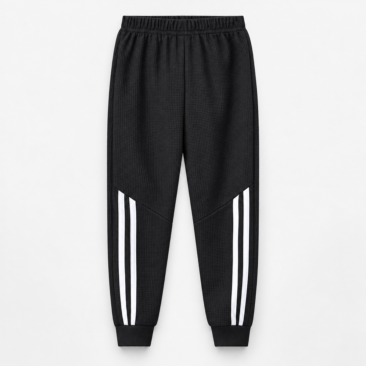 Kids Waffle Joggers with Striped Lower Legs — 1pcs-hthfgck-hei / 100 / China Mainland