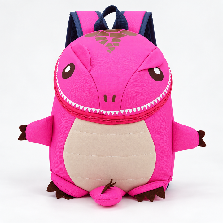 Dinosaur Kids Backpack with Zip Closure — pink / China Mainland