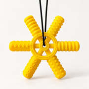Textured Silicone Sensory Pendants and Chew Sticks — B-yellow
