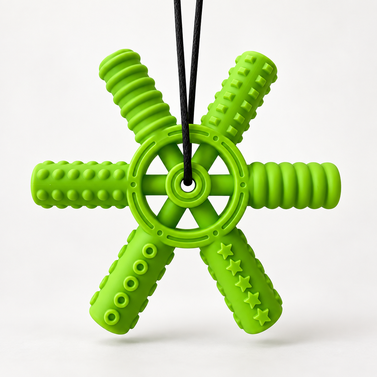 Textured Silicone Sensory Pendants and Chew Sticks — B-green