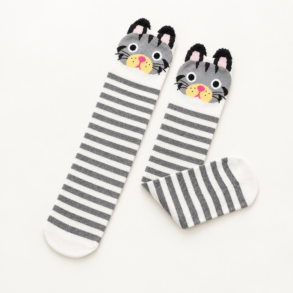 Kids Patterned Knee-High Socks — Black stripe tiger