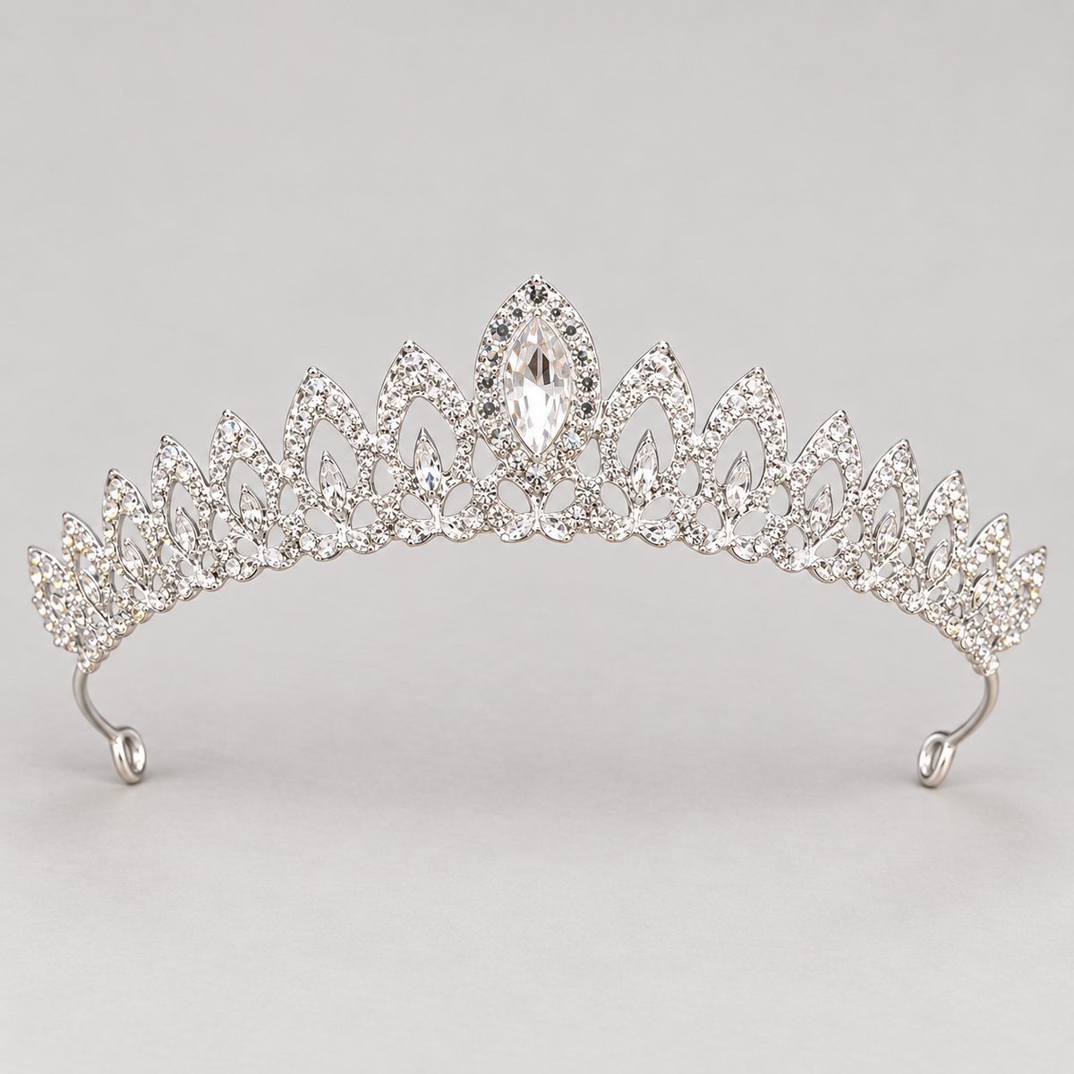 Silver-Tone Rhinestone Bridal Tiaras — Silver 4