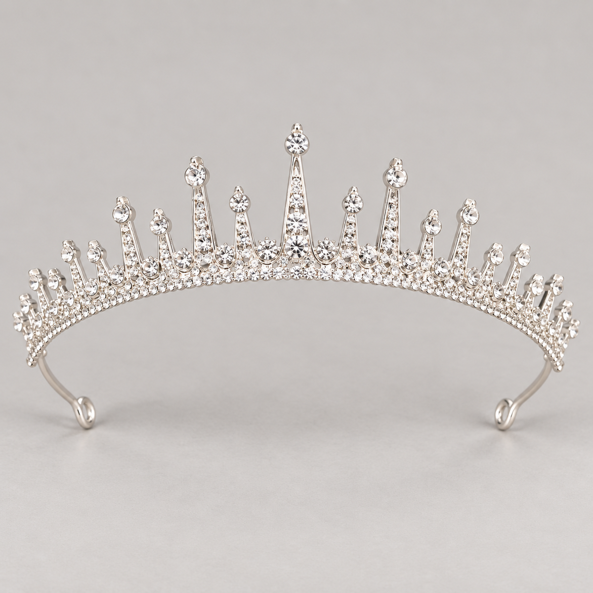 Silver-Tone Rhinestone Bridal Tiaras — Silver 6