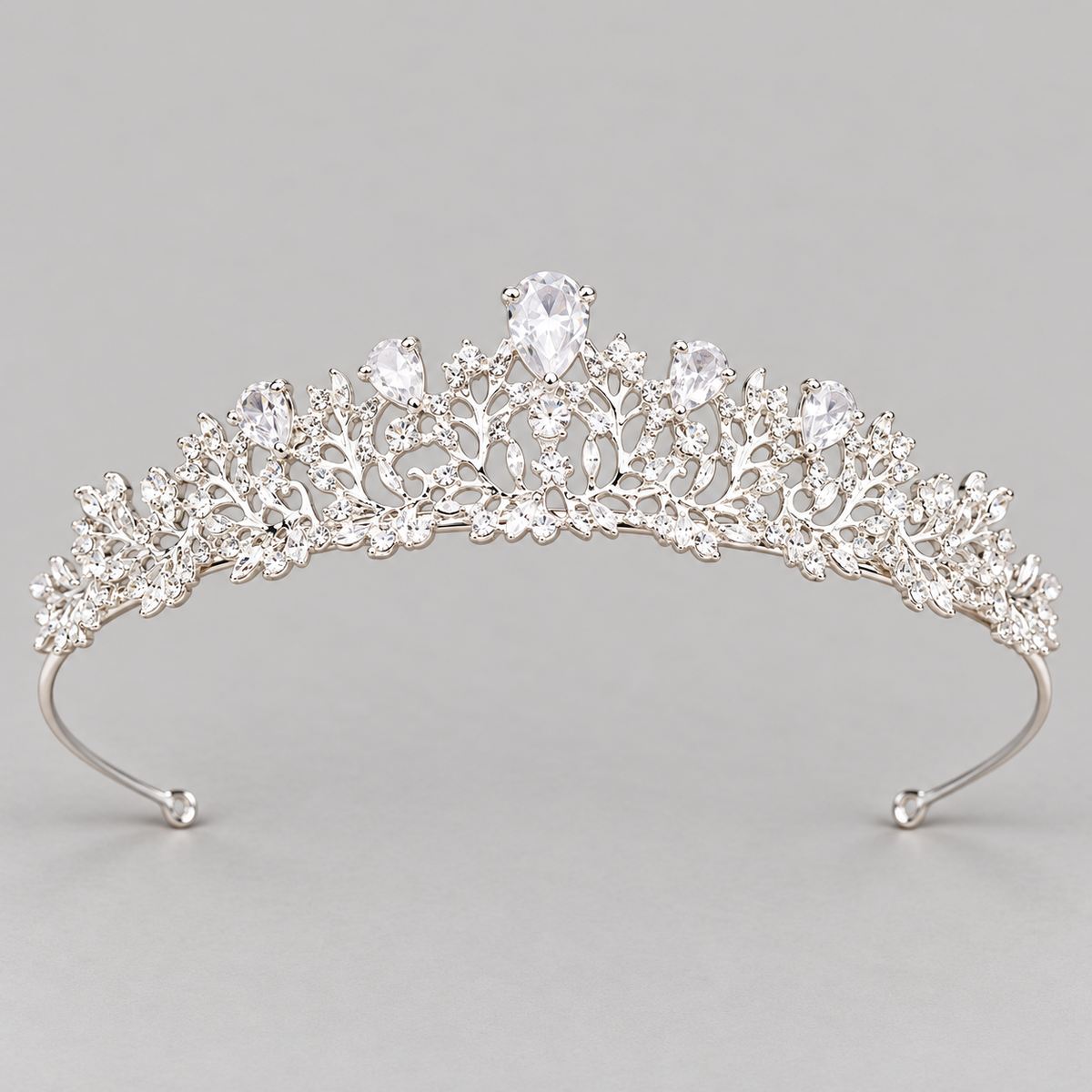 Silver-Tone Rhinestone Bridal Tiaras — Silver 1