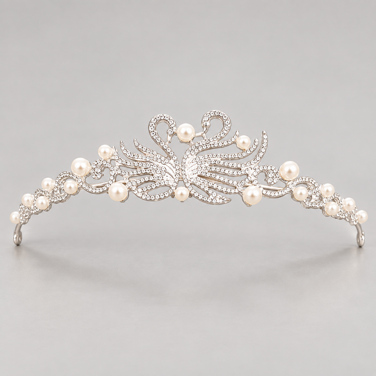 Silver-Tone Rhinestone Bridal Tiaras — Silver 5