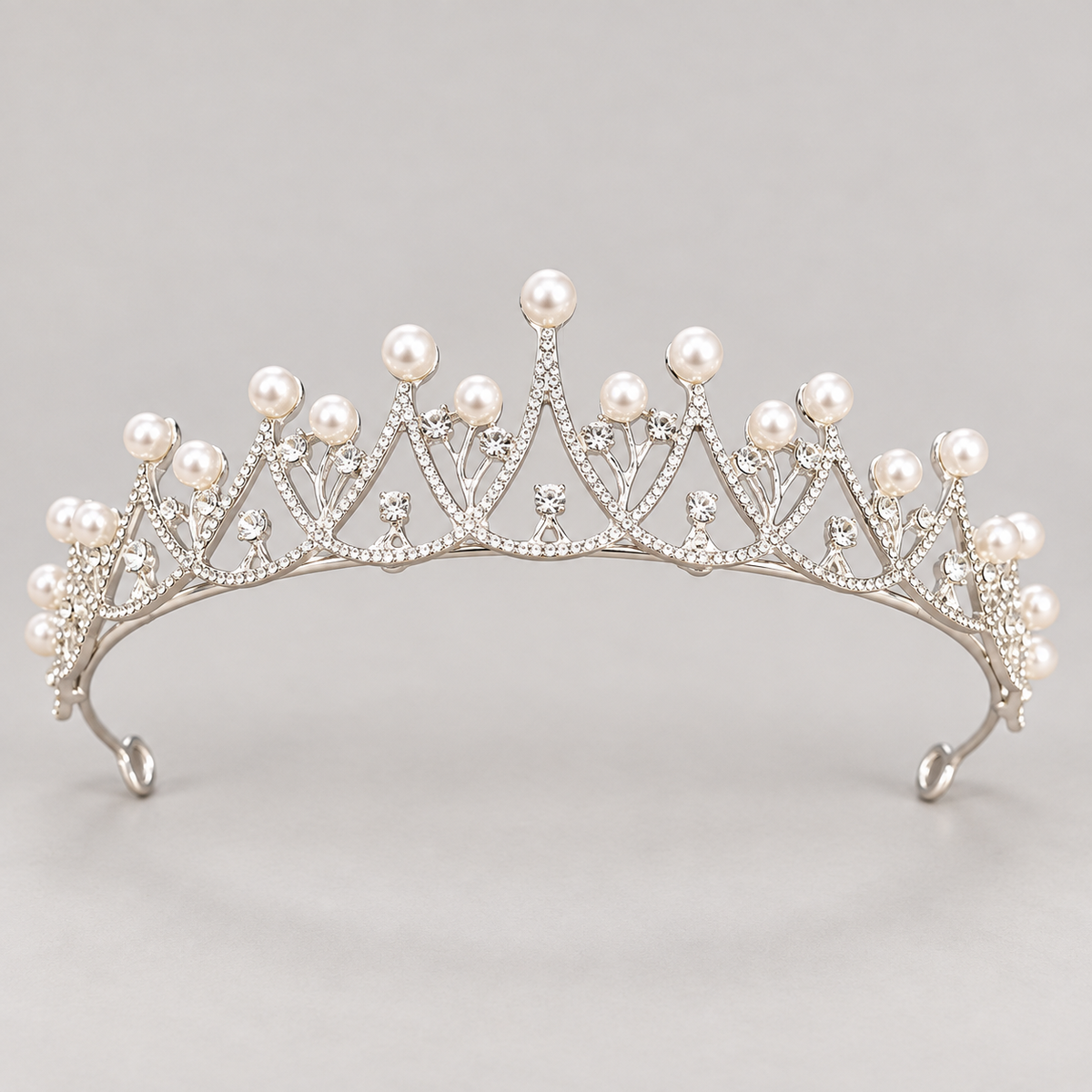 Silver-Tone Rhinestone Bridal Tiaras — Silver 9