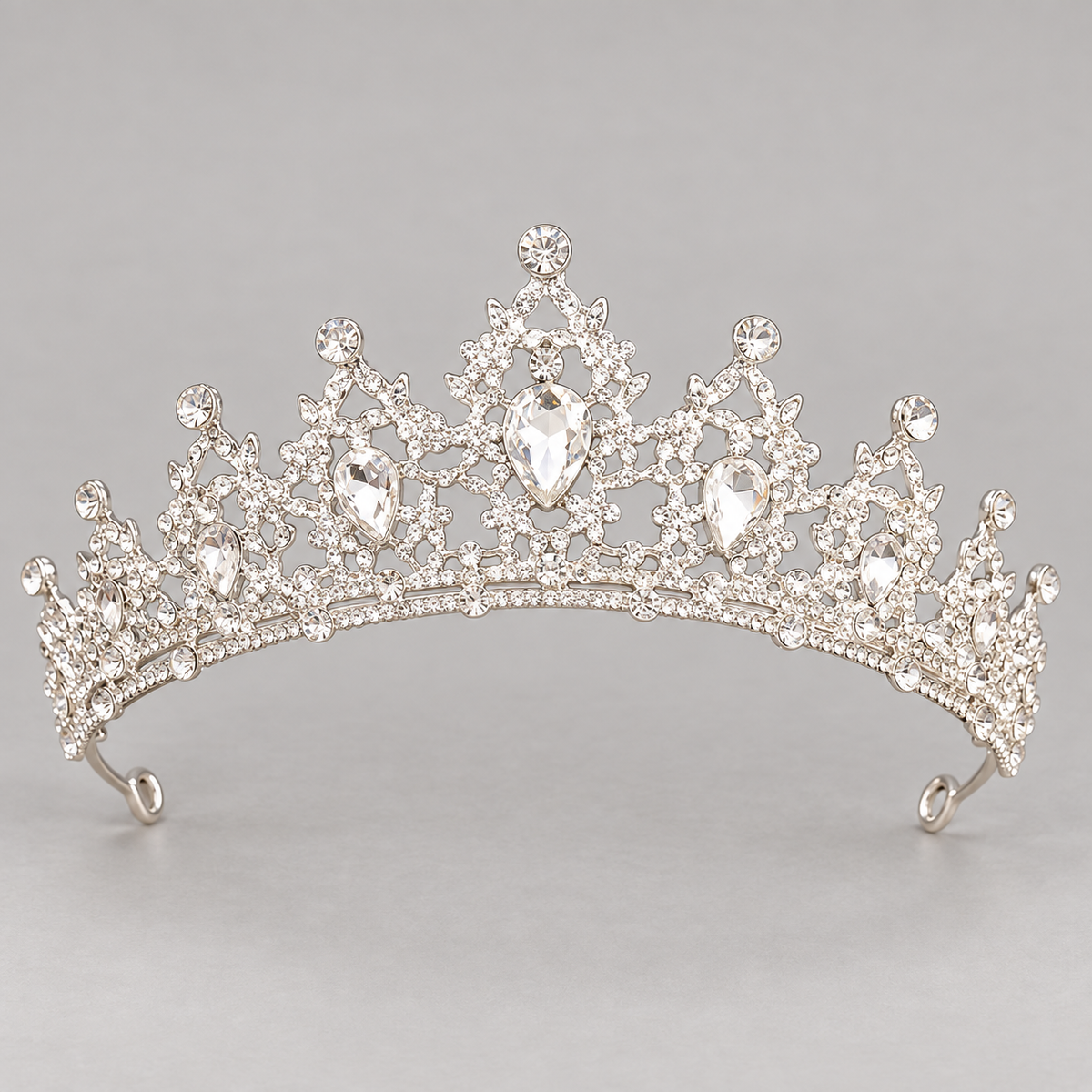 Silver-Tone Rhinestone Bridal Tiaras — Silver 3