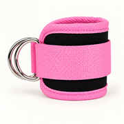 Padded Ankle Cuffs & Resistance Band Set Options — Pink