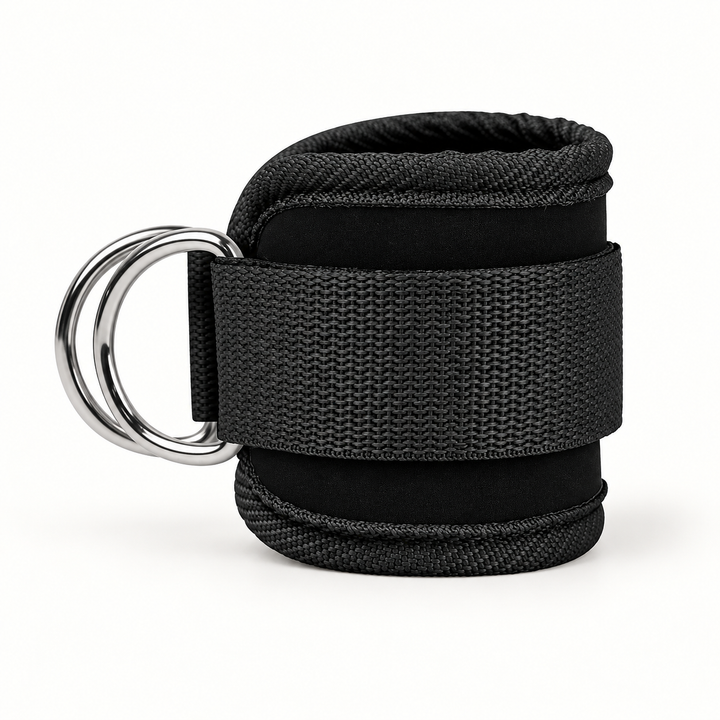 Padded Ankle Cuffs & Resistance Band Set Options — Black