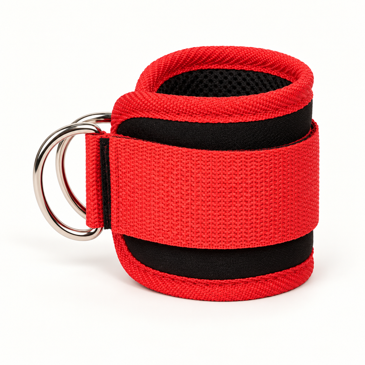Padded Ankle Cuffs & Resistance Band Set Options — red