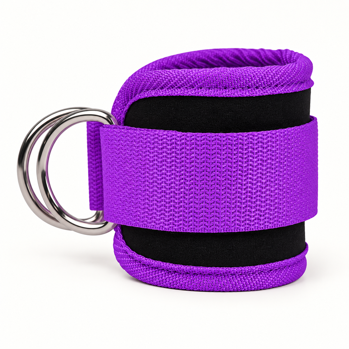 Padded Ankle Cuffs & Resistance Band Set Options — Purple