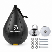 Boxing Speed Bag with Optional Swivel — black with swivel