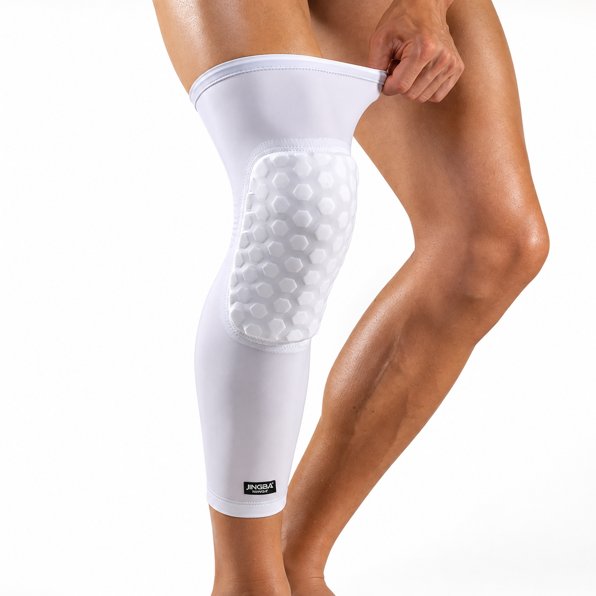 Honeycomb Padded Knee Sleeve — White / XXL, White / M, White / L