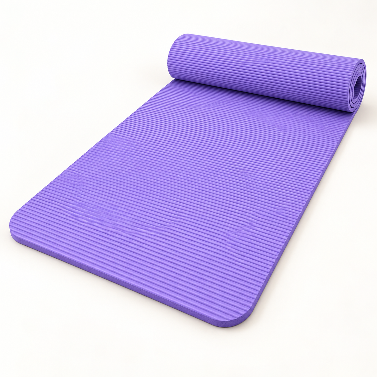Ribbed Yoga Mat, 185–200 cm — 185X60X1.5cm PURPLE