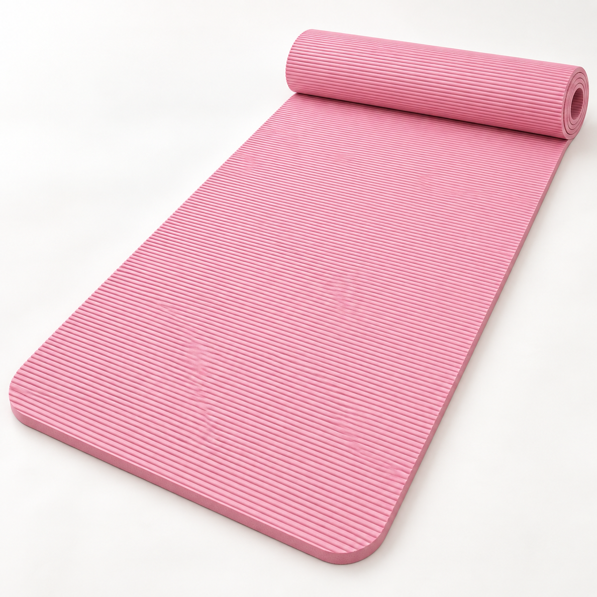 Ribbed Yoga Mat, 185–200 cm — 185X60X1cm PINK