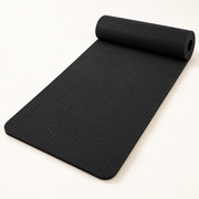 Ribbed Yoga Mat, 185–200 cm — 200X60X2cm BLACK