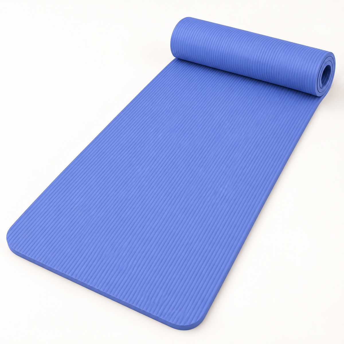 Ribbed Yoga Mat, 185–200 cm — 185X60X1cm BLUE