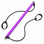 Pilates Bar with Resistance Tubes and Foot Loops — purple