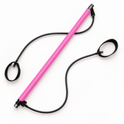 Pilates Bar with Resistance Tubes and Foot Loops — pink