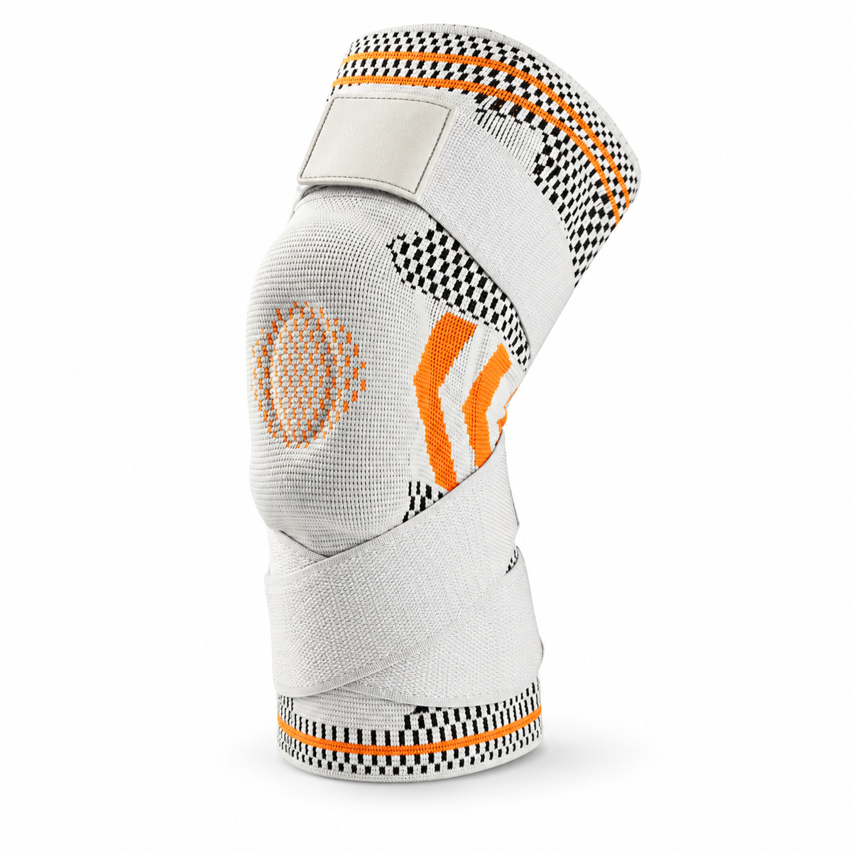 Knee Compression Sleeve with Adjustable Straps – Grey orange