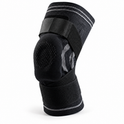 Knee Compression Sleeve with Adjustable Straps – Black grey