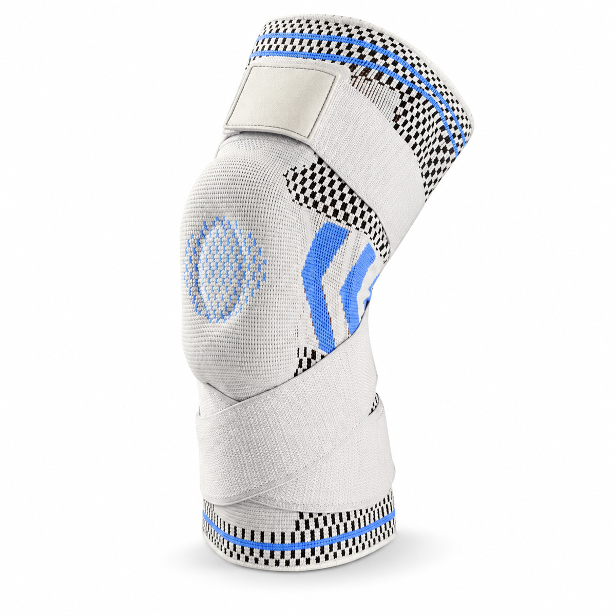 Knee Compression Sleeve with Adjustable Straps – Grey blue