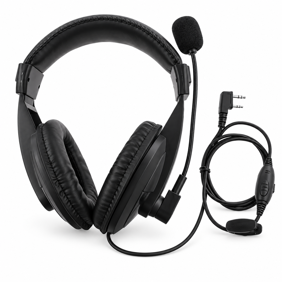 2-Pin Radio Headset with Boom Mic & PTT — product view