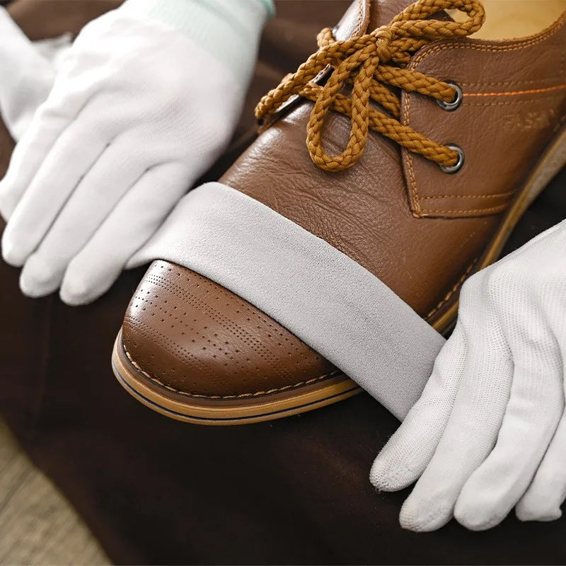 Gray Microfiber Shoe-Care Cloth, 49 × 13 cm