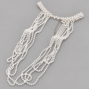 Faux Pearl Draped Shoulder Chain — white
