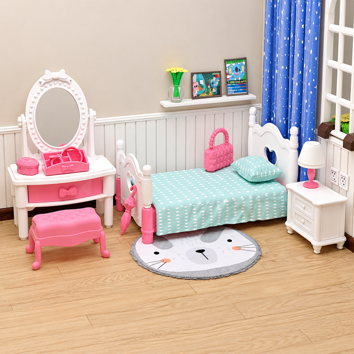 1:12 Dollhouse Furniture & Miniature Scene Set — bedroom
