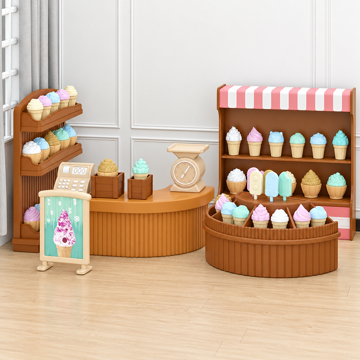 1:12 Dollhouse Furniture & Miniature Scene Set — ice cream shop