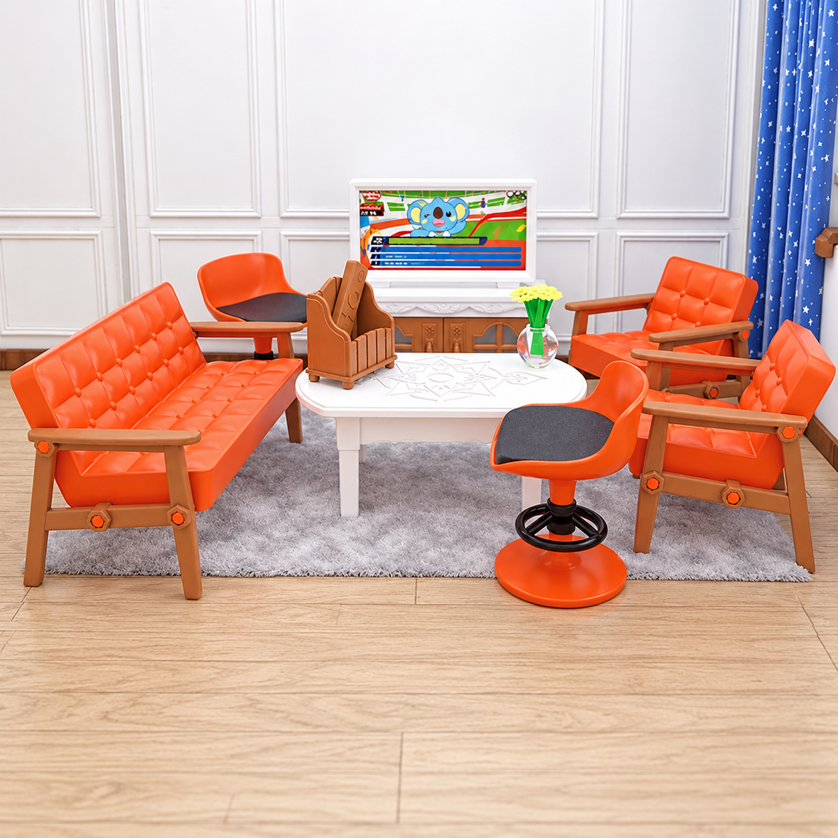 1:12 Dollhouse Furniture & Miniature Scene Set — living room