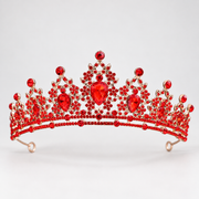 Decorative Crystal-Style Princess Tiara — red