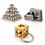 3-Pack Metal Brain Teasers, Selected Puzzle Sets — Xiang JinZiT Ban