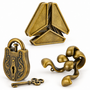 3-Pack Metal Brain Teasers, Selected Puzzle Sets — SanJiao LE ShenLI