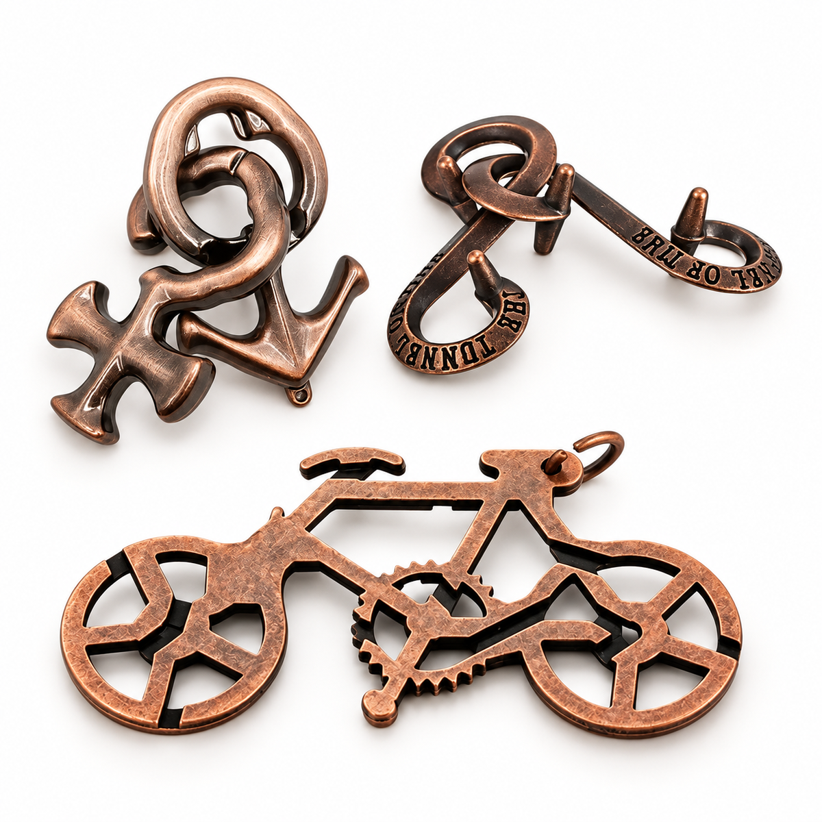 3-Pack Metal Brain Teasers, Selected Puzzle Sets — S DanChe NanNuBiao