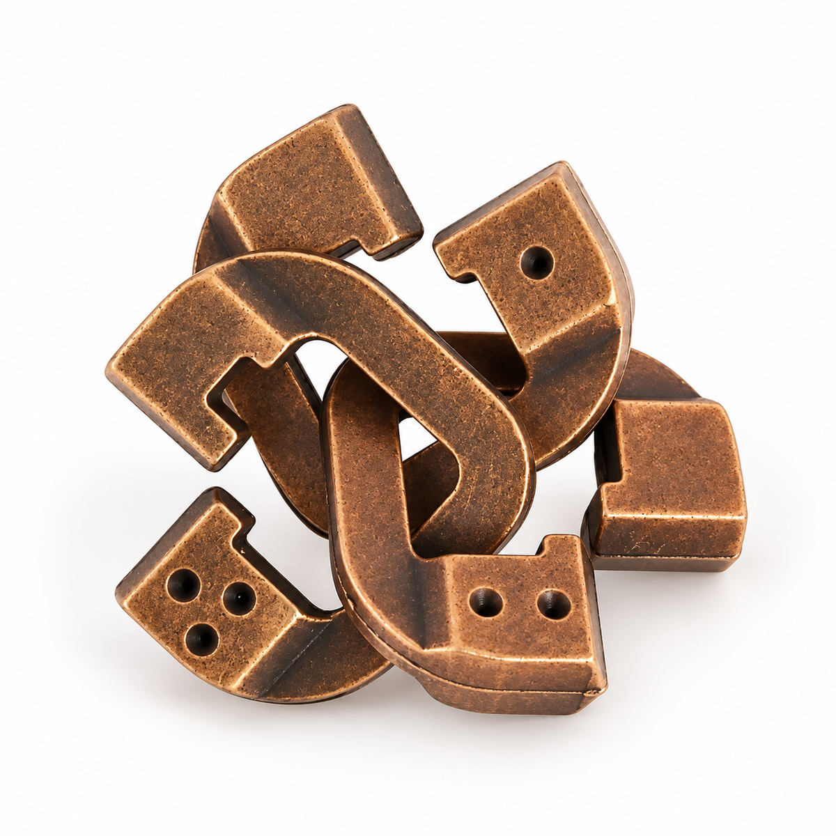 Bronze-Tone Interlocking Metal Puzzle — MoJin XiongDi
